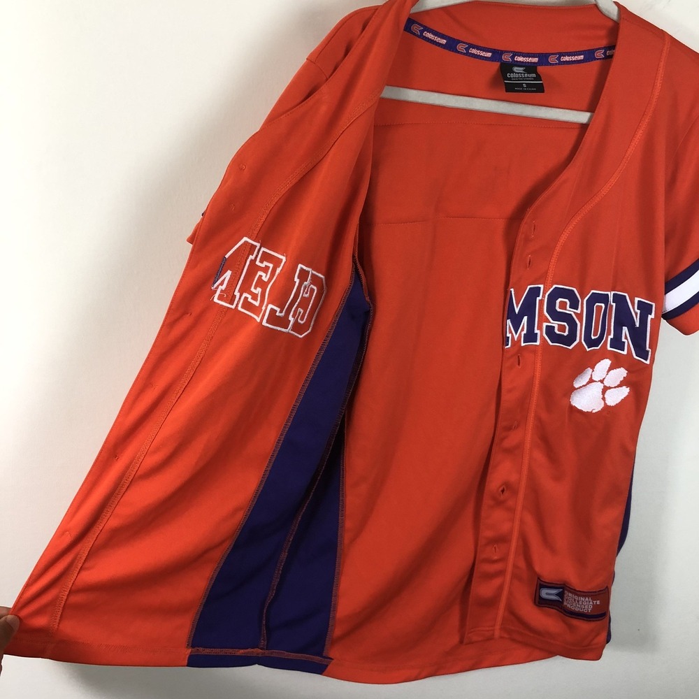 Clemson Tigers Colosseum Baseball Jersey Men's Sz S Orange Purple NCAA - Picture 8 of 16